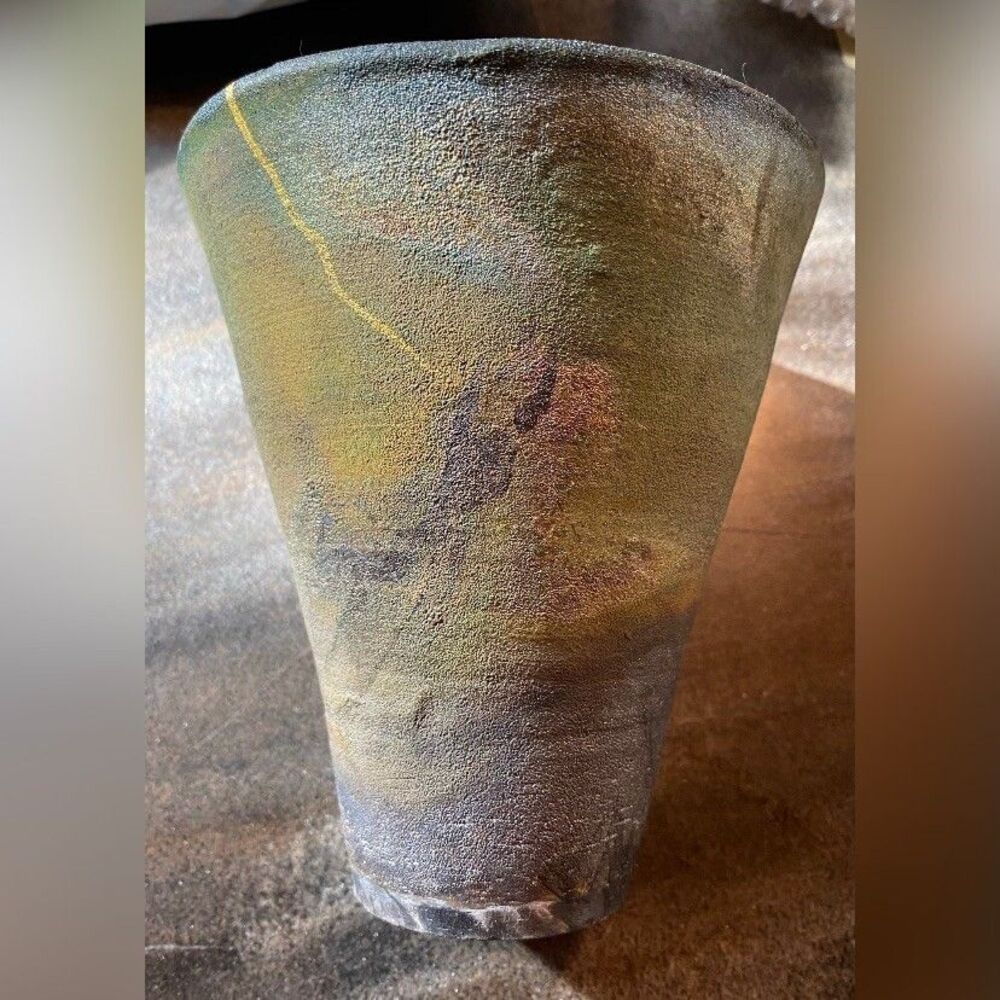 Handmade Vase Iridescent 6 X 4.5”